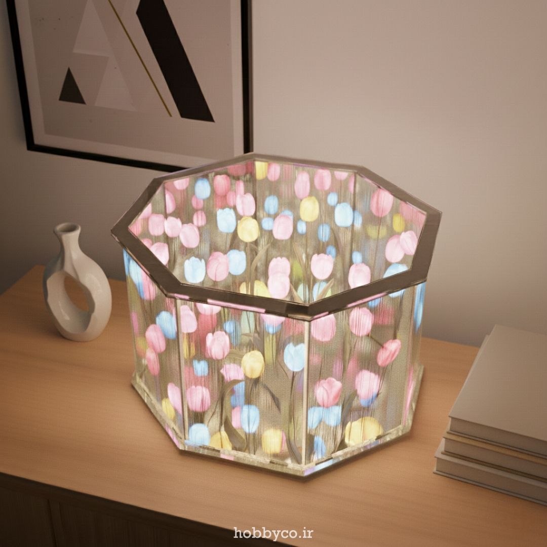  چراغ خواب دشت لاله 8 ضلعی چند رنگ 